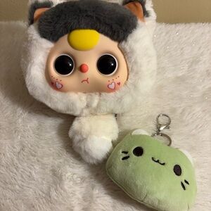 Baby Three Fortune Cat Zipper Bag plush w/bonus Meowchi